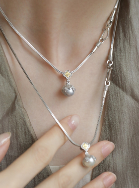 925纯银轻奢简约四方龙骨肖邦链项链配饰女新款2025年爆款锁骨链