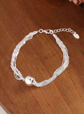 925银波光粼粼手链女休闲风手环潮流港风高级感小众设计手环