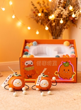 可爱卡通柿子装饰摆件