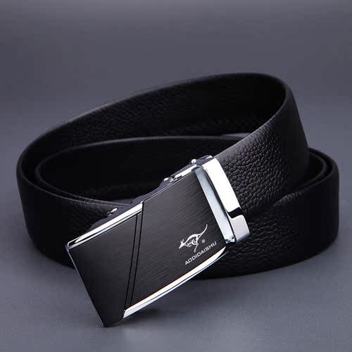 Men's leather belt 2021 soft leather naked automatic buckle pure leather business youth middle-aged leisure trouser belt men