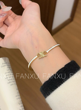 FANXU 经典凯旋门黑白珐琅金色手镯