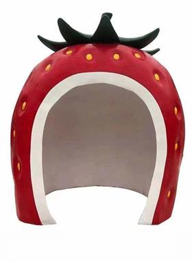 大型玻璃钢草莓屋雕塑卡通果蔬南瓜蘑菇亭子西瓜小房子乐园林摆件