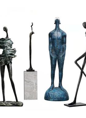 创意抽象人物雕塑摆件售楼处酒店样板间大型玻璃钢落地装置艺术品