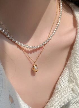 澳白色施家珍珠项链高级