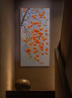 纯手绘油画装饰画挂画背景墙玄关