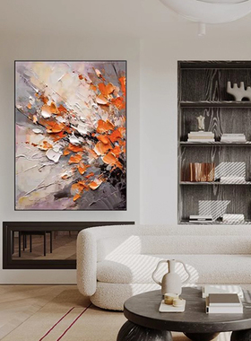 大芬手绘油画装饰画挂画现代简约《花开富贵》油画装饰画挂画花卉