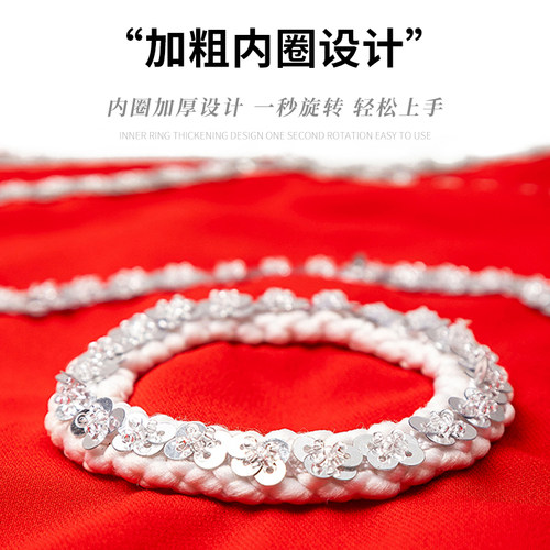 考级麻纱东北秧歌跳舞蹈手绢花成人二人转手帕儿童粉色八角巾一对 - 图1