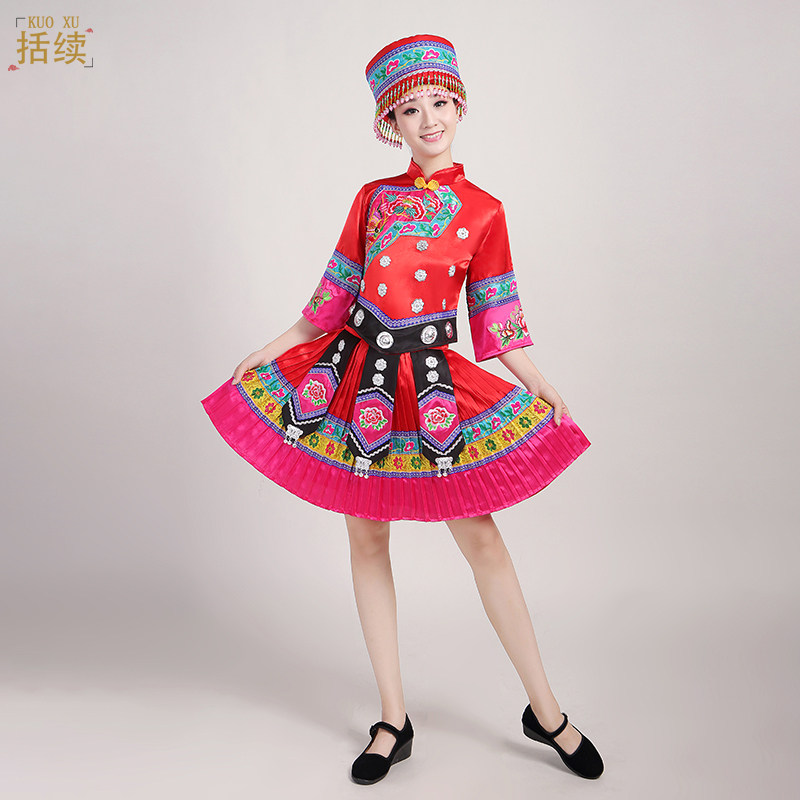 苗族服装女彝族民族舞蹈服装演出服 括续民族服装/舞台装