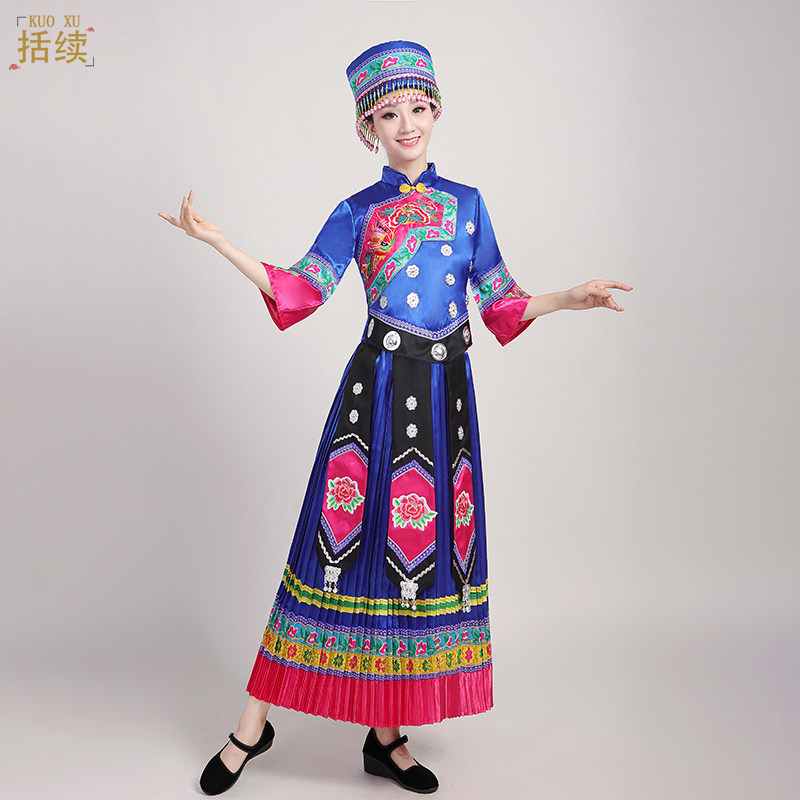 苗族服装女彝族民族舞蹈服装演出服 括续民族服装/舞台装