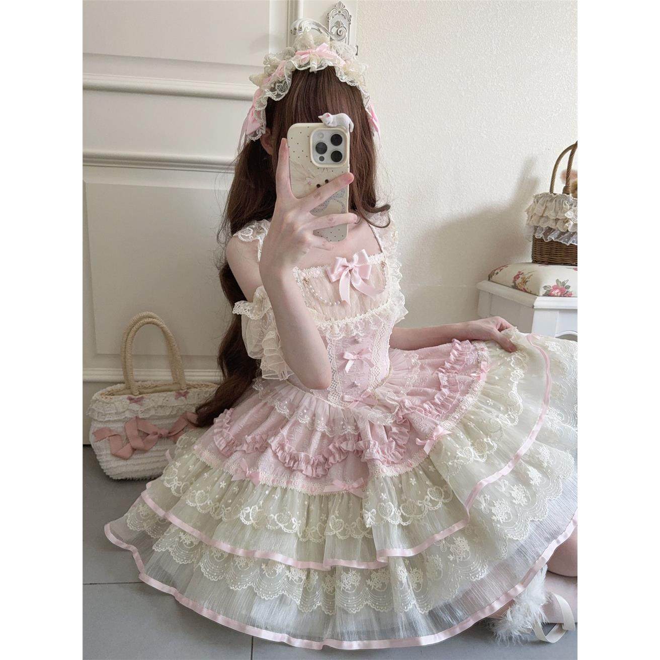 韩菇凉~原创设计Lolita洋装芭蕾风jsk吊带连衣裙夏季,淘宝优惠券,粉丝福利购,淘宝优惠卷