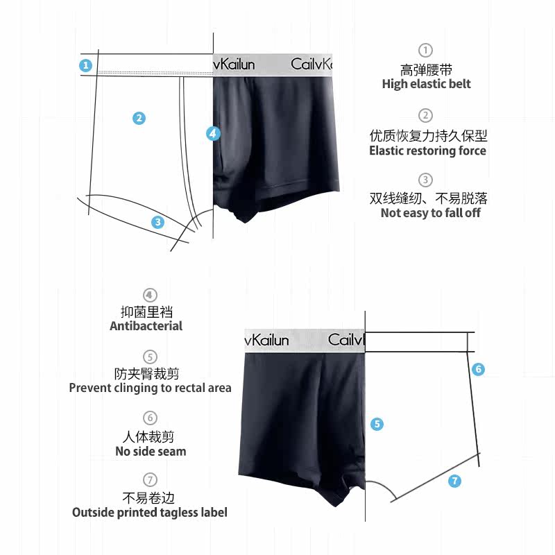 男士平角裤莫代尔薄款青年无痕短裤 倸丽凯琳内裤