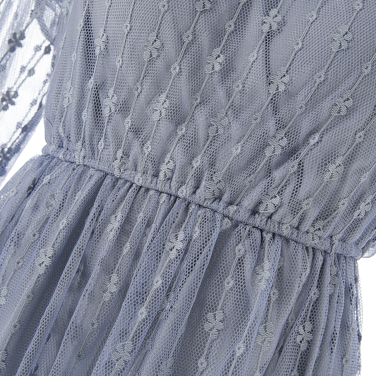 专柜899【境】秋装*绍 法式立领套头松紧腰蕾丝连衣裙663 - 图3