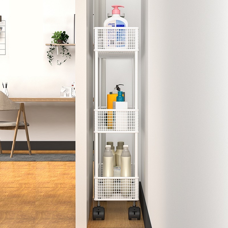 夹缝置物架卫生间门后窄缝收纳柜极窄缝隙靠墙窄架子浴室侧边多层 - 图2