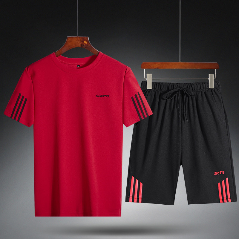 夏季男士短袖休闲运动套装跑步t恤 onetwodoT恤