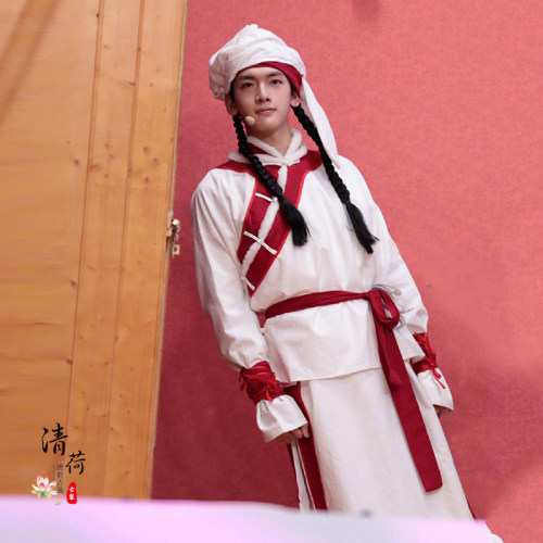 影视古装蒙丹同款古装蒙丹衣服少数民族表演服维族回族古装演出服 - 图0