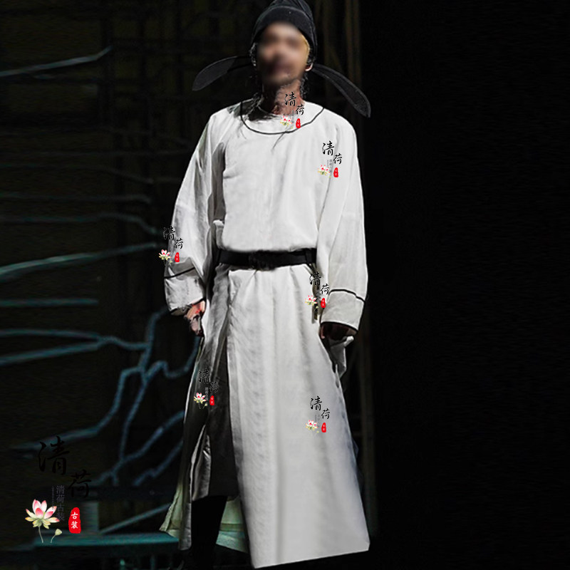 影视古装唐朝男士李白同款文人诗人服大臣书生飘逸舞剑侠客演出服
