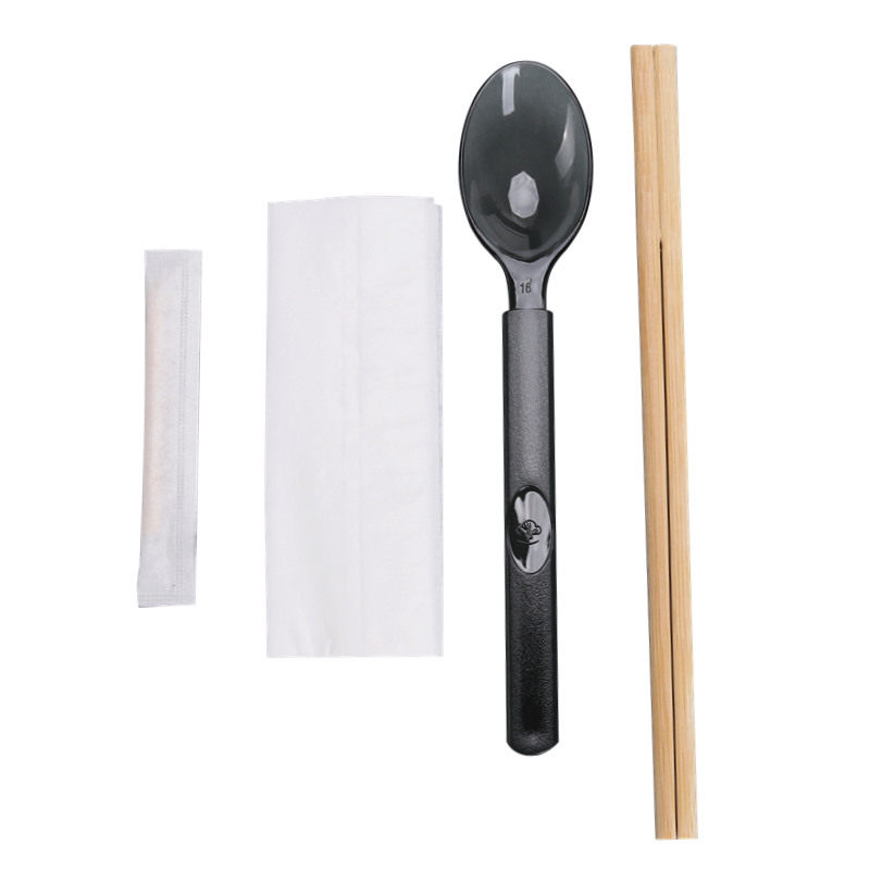 一次性勺筷子牙签纸巾四件套外卖加厚西餐勺装独立包装加纸餐具包 - 图3