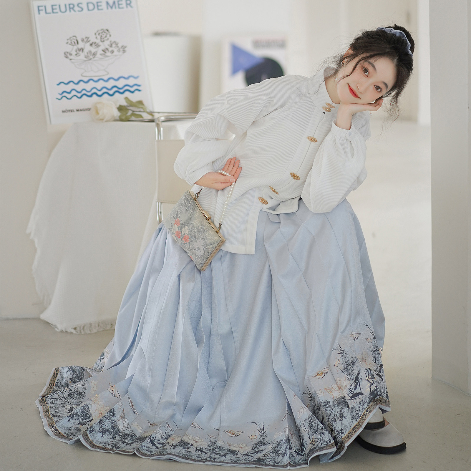 素羽华裳汉服改良立领衫原创衬衫 素羽华裳汉服