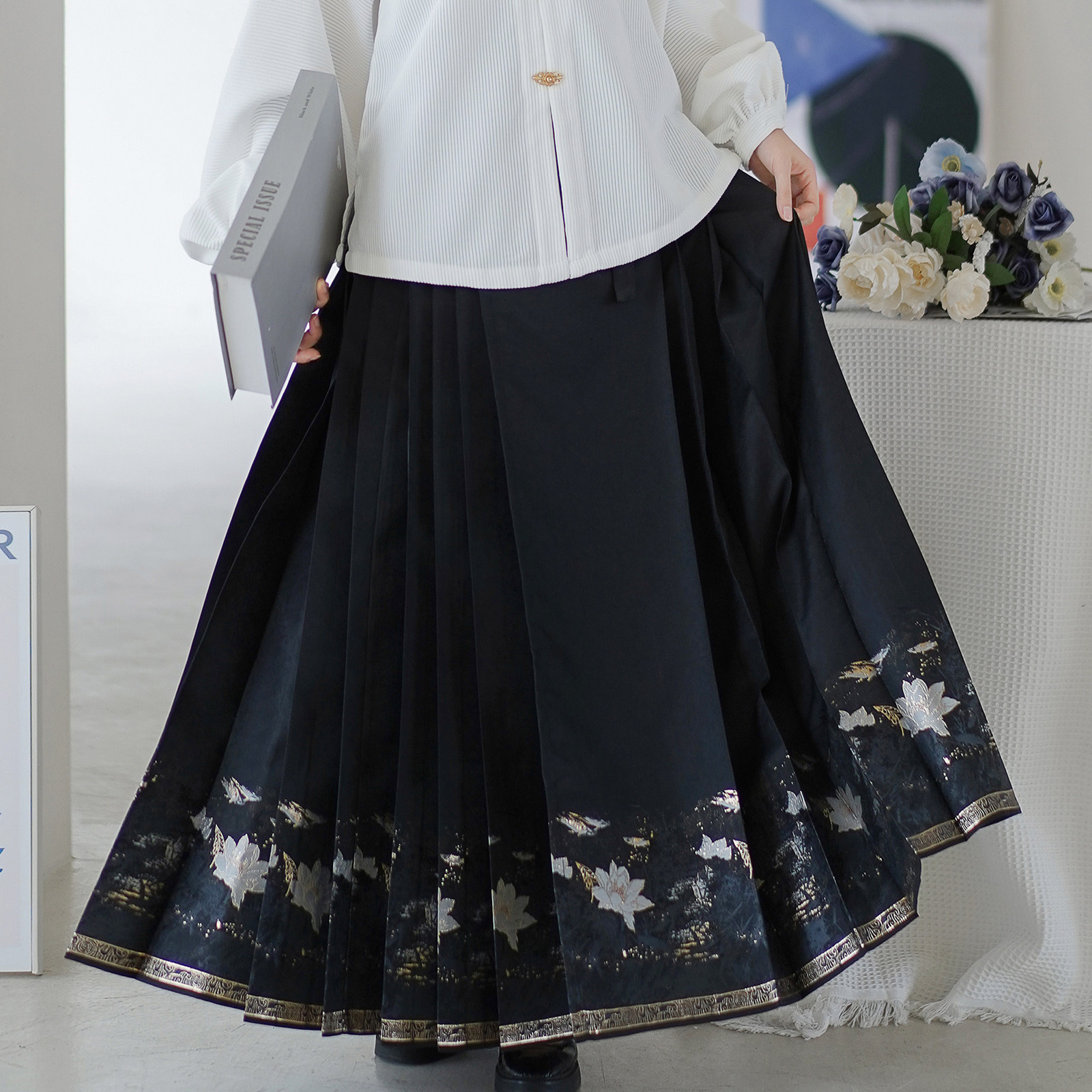 素羽华裳原创【月华赋】明制马面裙汉服女织金仿妆花  特价清仓,淘宝优惠券,粉丝福利购,淘宝优惠卷