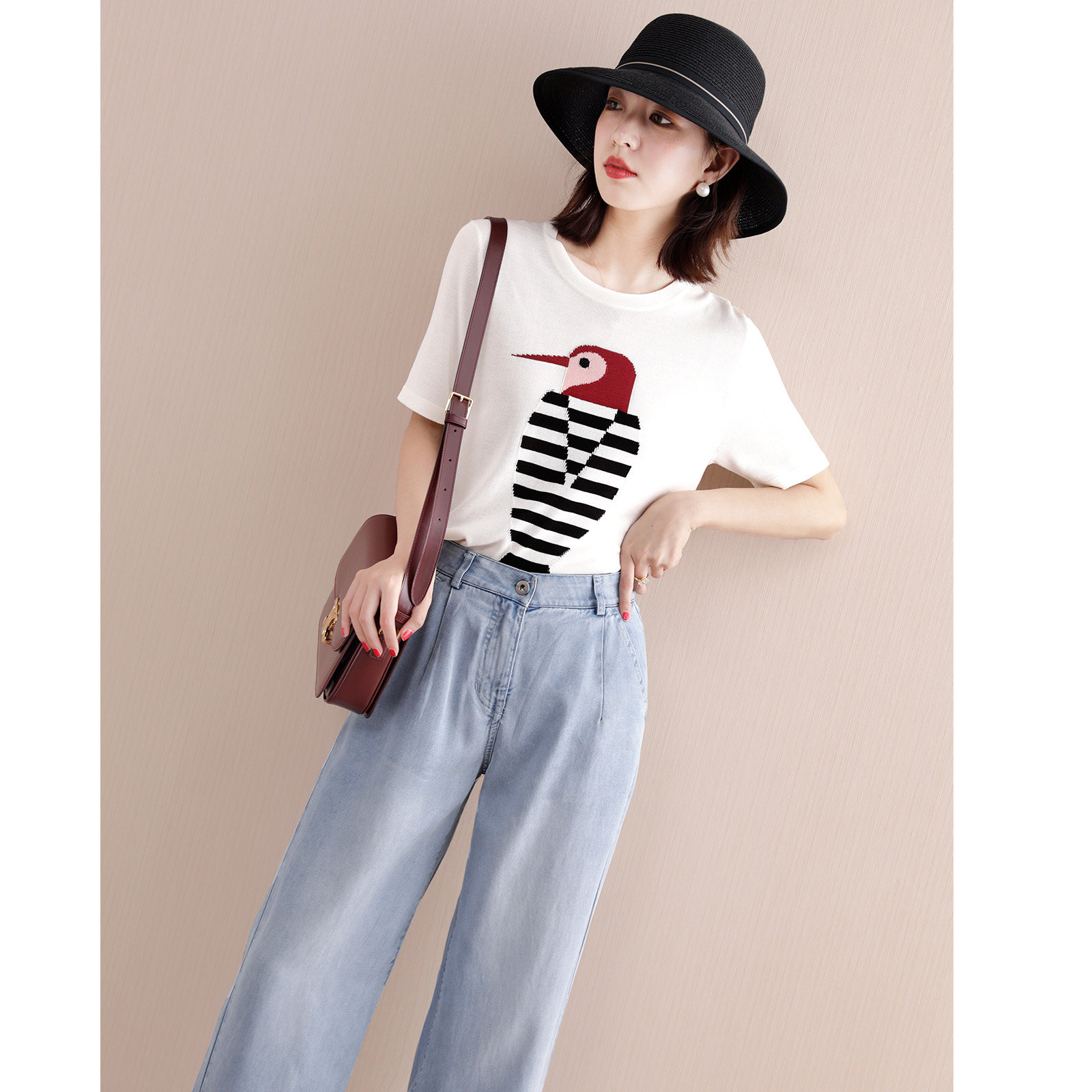 年阿玛施新特旗舰店官网啄木鸟t恤 范芙熙毛针织衫