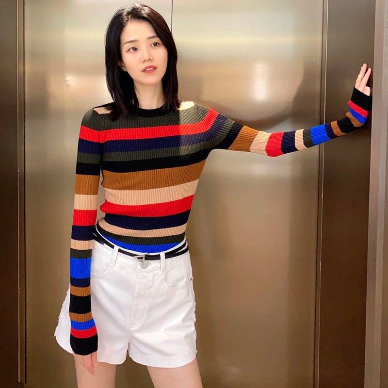 阿玛施旗舰店官网2020秋季新款长袖 范芙熙毛针织衫