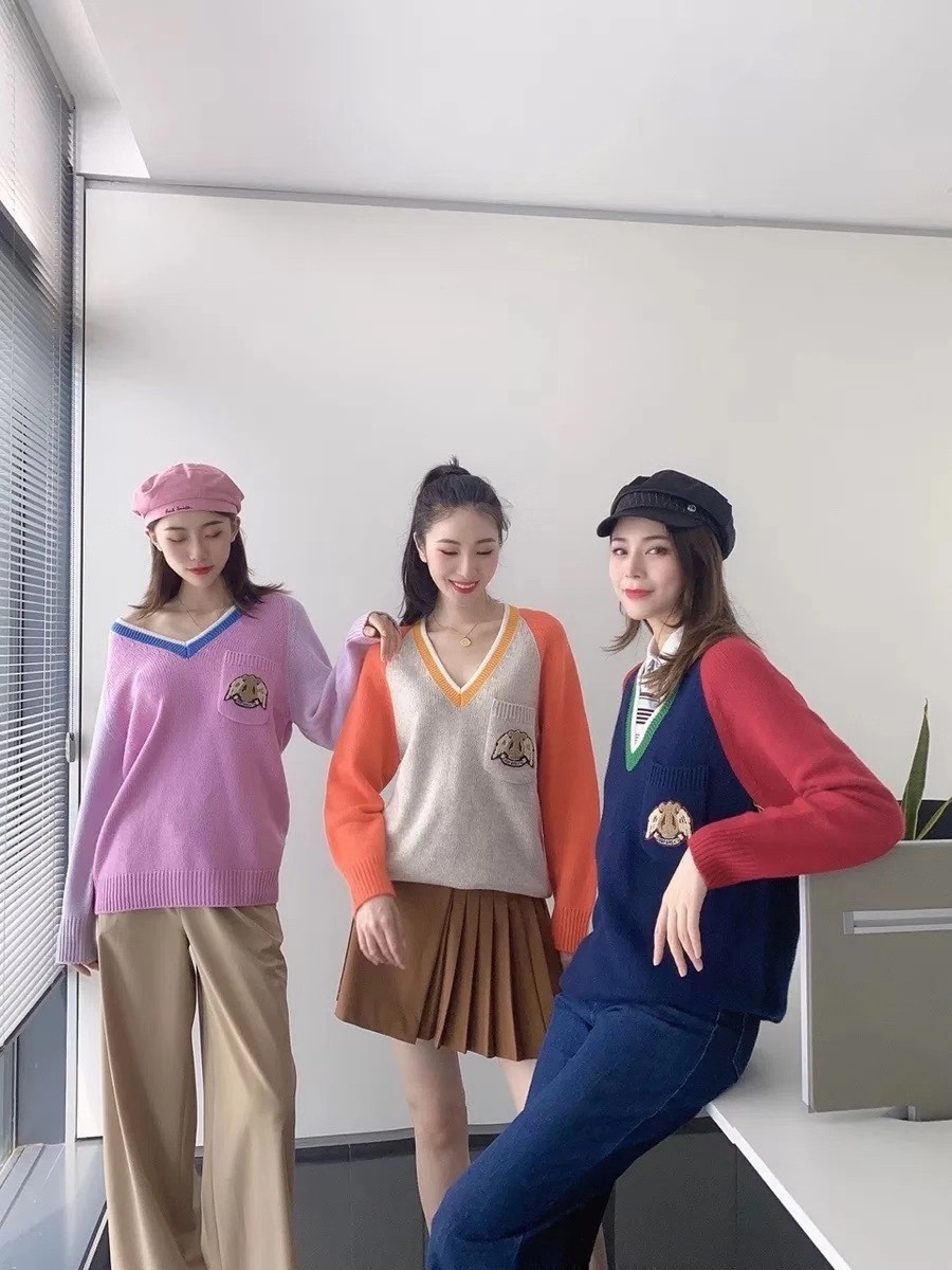 阿玛施旗舰店官网2020秋新款针织衫 范芙熙毛衣