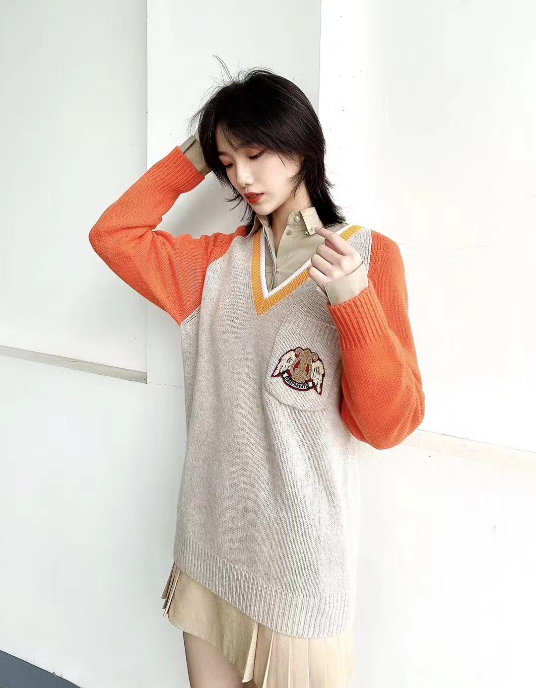 阿玛施旗舰店官网2020秋新款针织衫 范芙熙毛衣