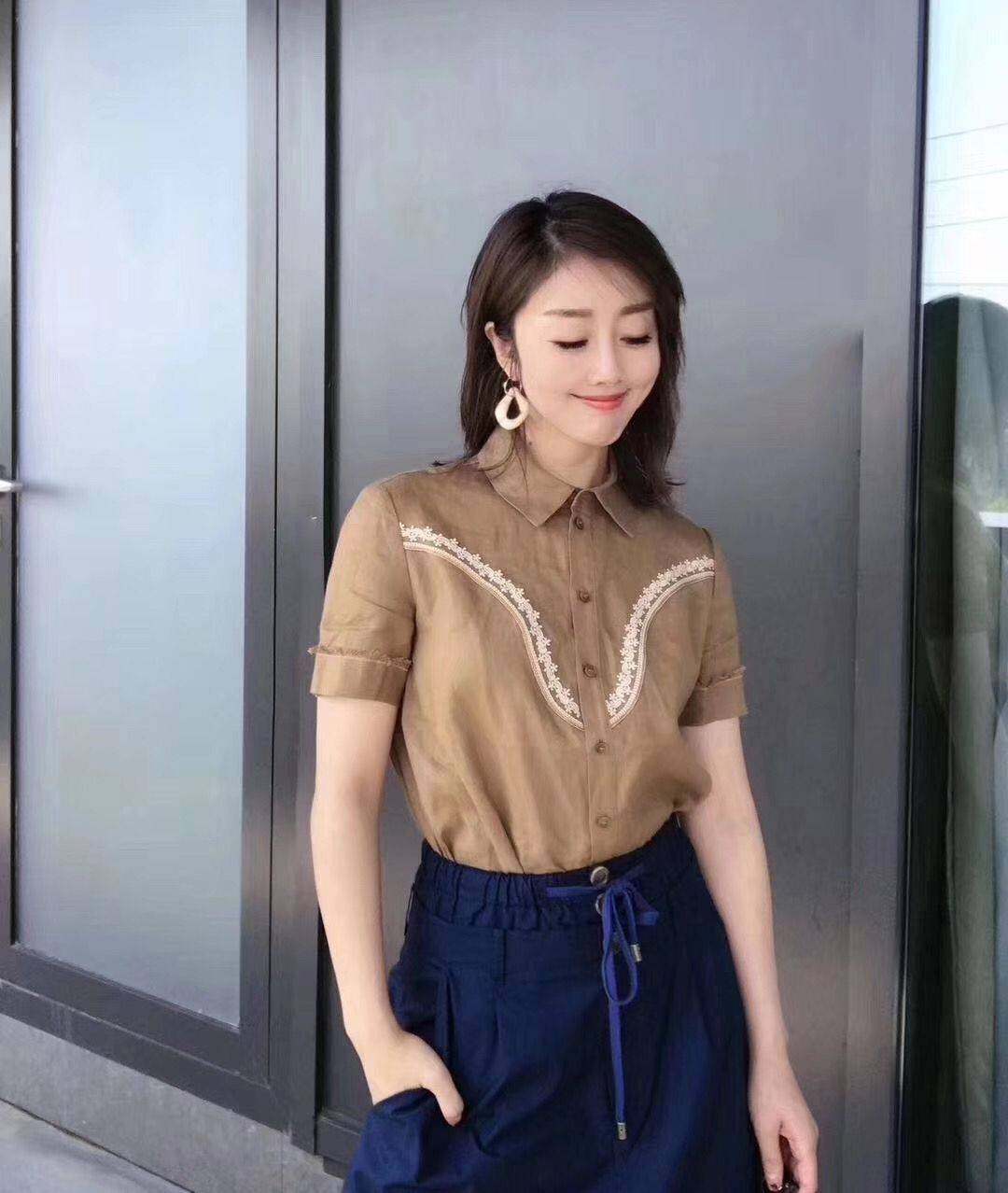 阿玛施官网旗舰店2020夏新款衬衫衣 范芙熙衬衫