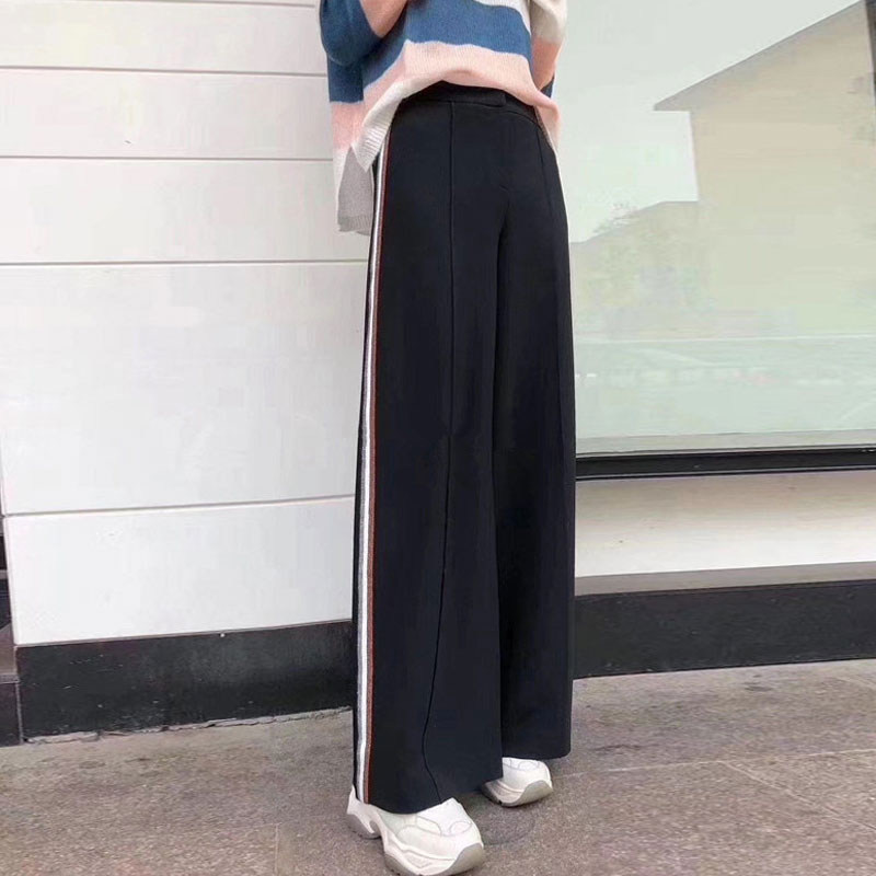 阿玛施旗舰店官网夏新款黑色阔腿裤 范芙熙休闲裤