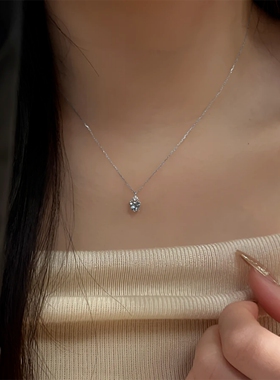 蓝眼泪爱心锁骨链小众轻奢项链女