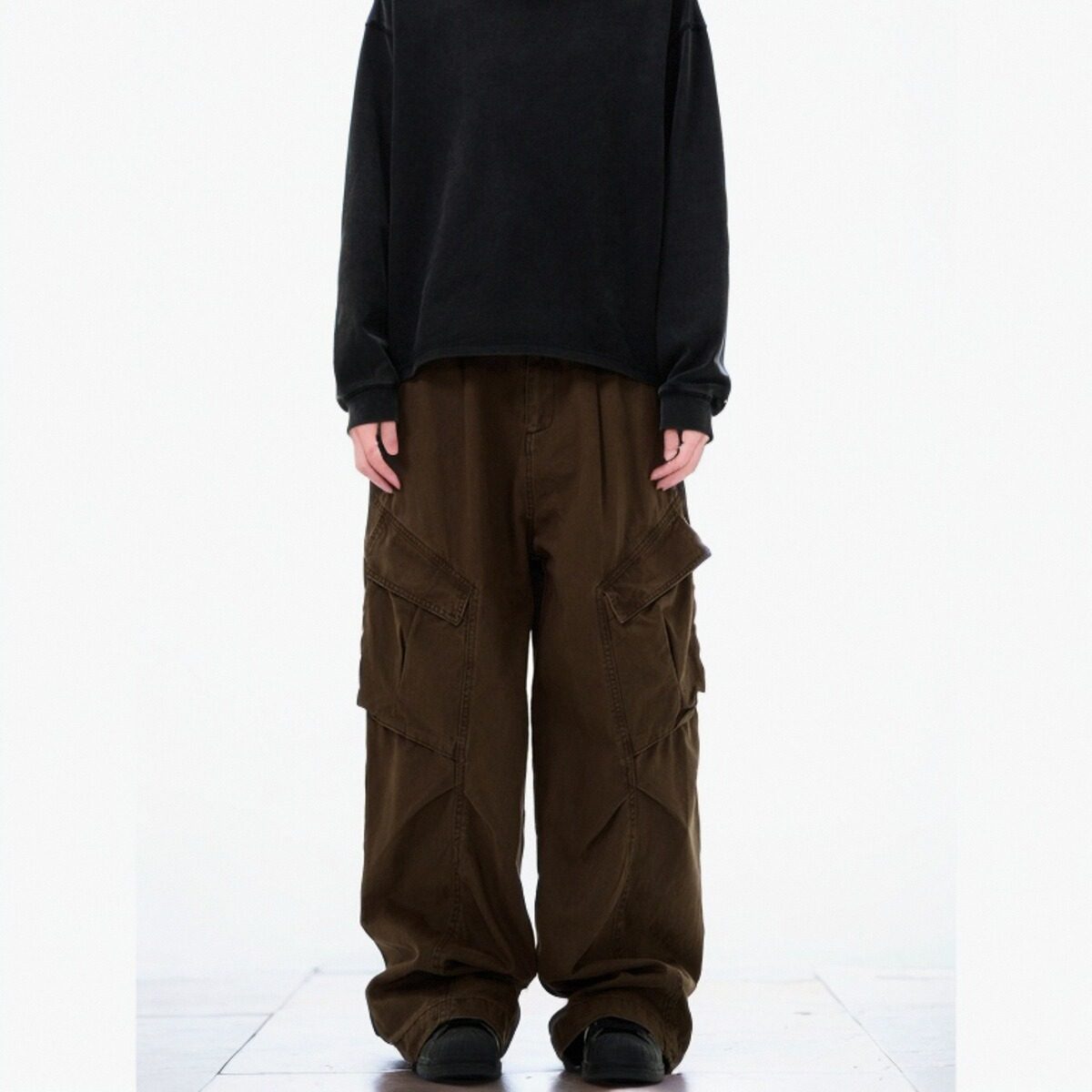 MADWITCH美式复古解构设计感工装裤男女宽松休闲褶皱直筒垂感裤子,淘宝优惠券,粉丝福利购,淘宝优惠卷