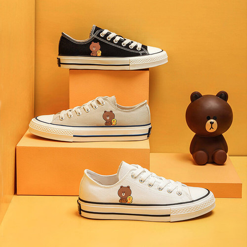 人本2920RB02211107 女士休闲平底帆布鞋