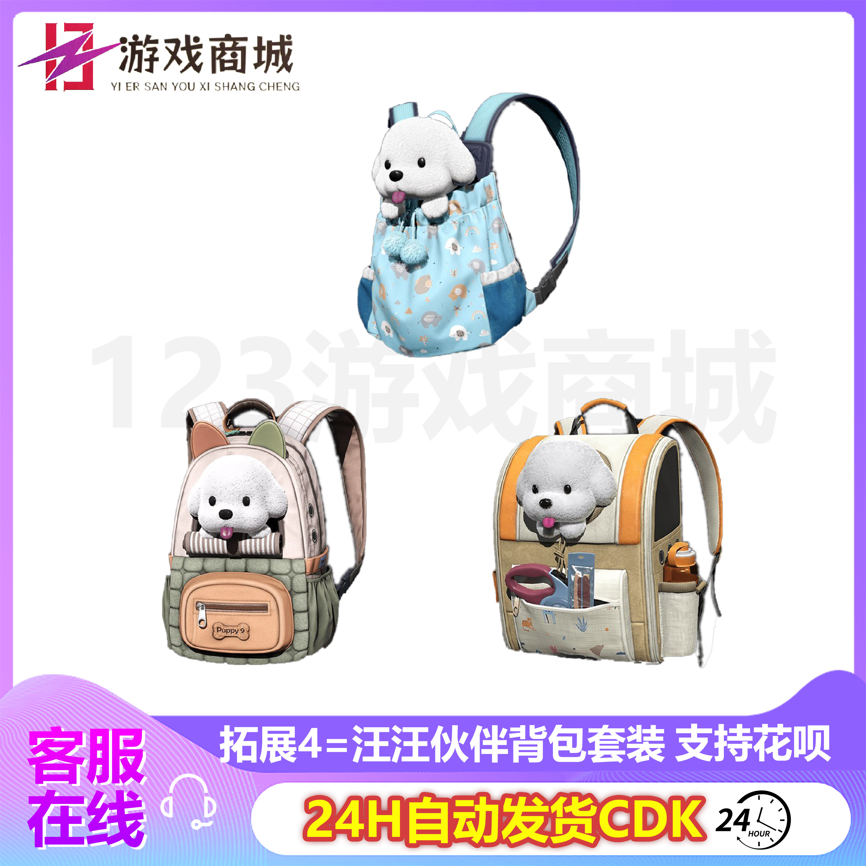 PUBG绝地求生皮肤爱狗人士礼包日间护理背包柴犬吃鸡G币CDK兑换码