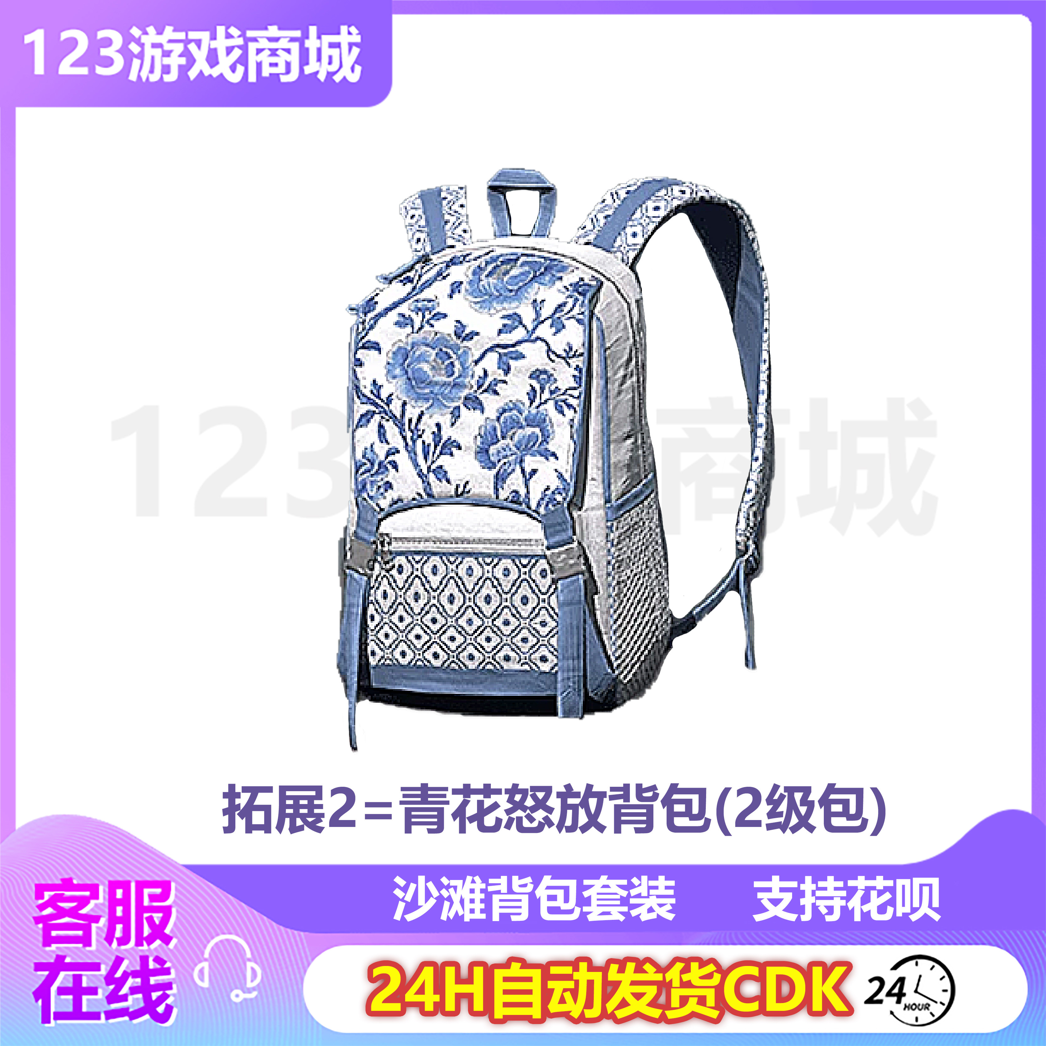 PUBG绝地求生皮肤沙滩背包套装二三级包2级3级包吃鸡G币CDK兑换码