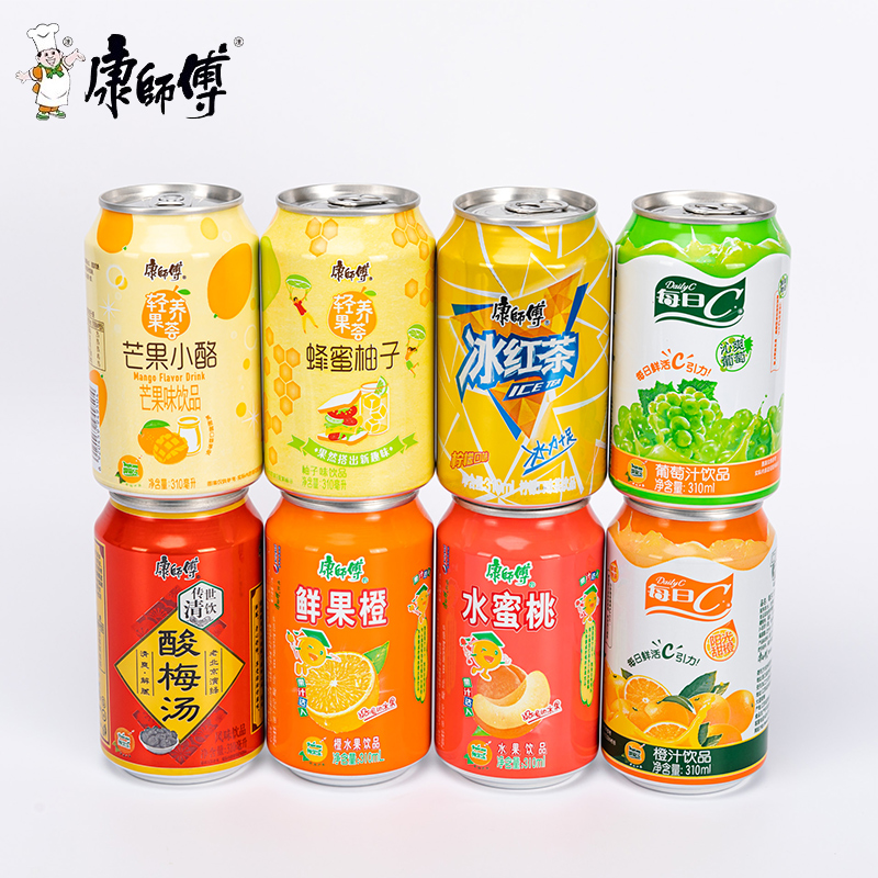 9日14点开始、百亿补贴万人团：康师傅每日C橙汁冰红茶饮料 310ml*8罐 随机混搭