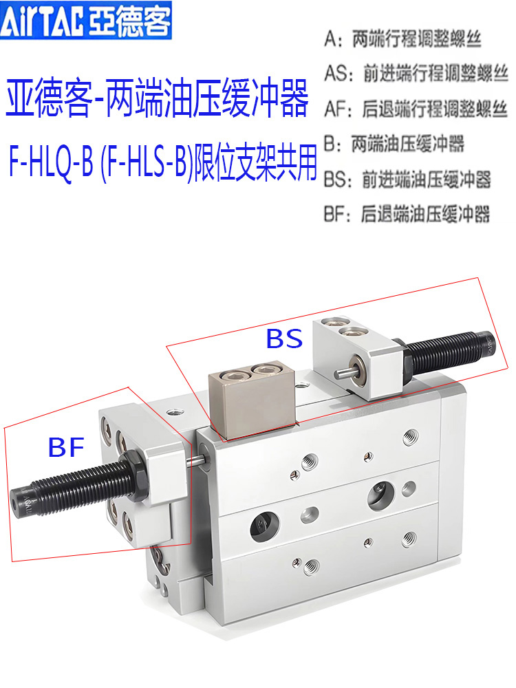 亚德客HLQ6X20S/12X10/8X30/16X150/25X75X100X125SA双轴滑台气缸 - 图1