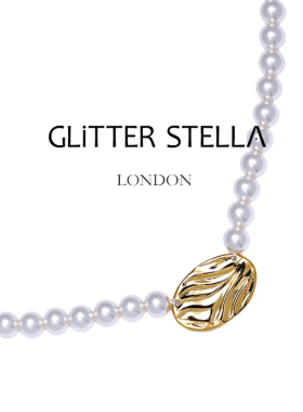 GLiTTER STELLA 波纹金扣珍珠项链