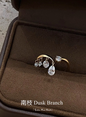 复古马眼水滴锆石戒指女