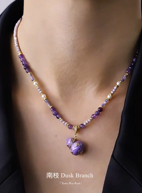 新中式珐琅滴油葫芦串珠项链女