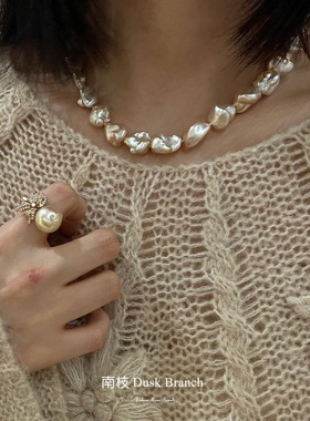 千金感珍珠锆石戒指女高颜值