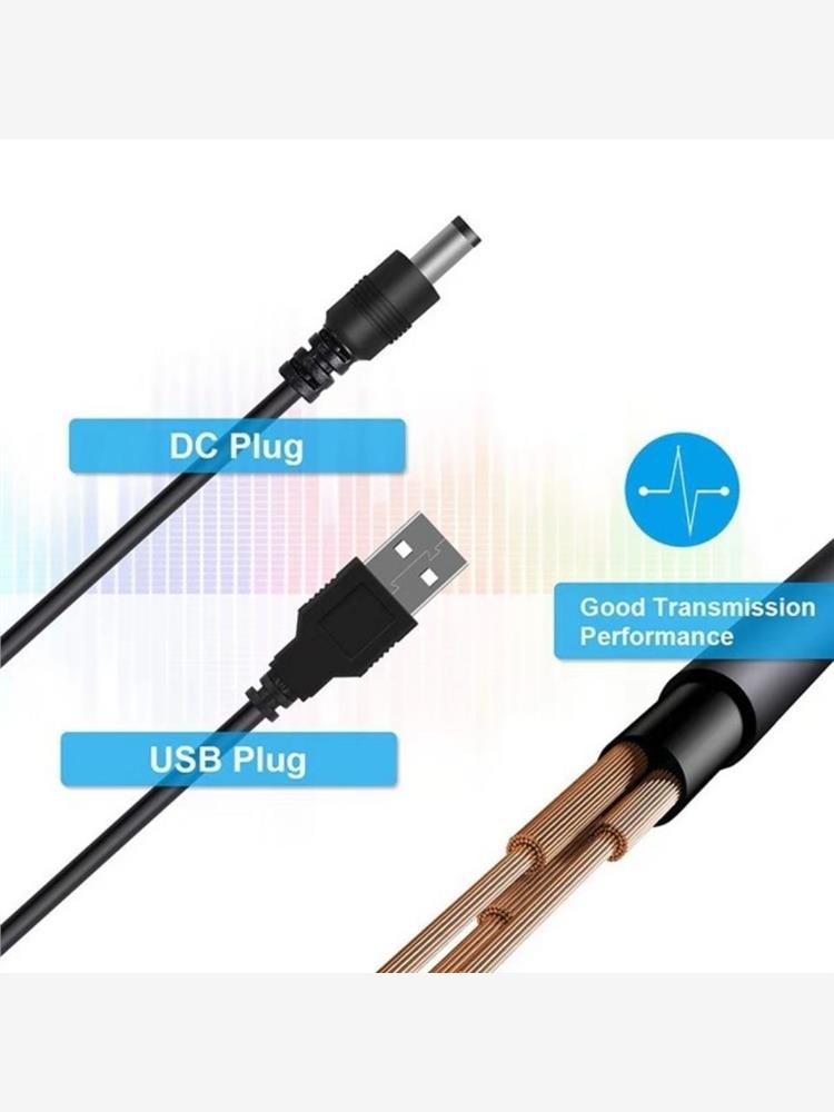 USB转DC电源数据线3.5mm台灯充电线圆孔圆头小风扇音响通用充电器
