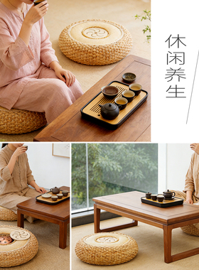 圆形艾灸蒲团坐垫环保清透