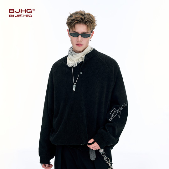 BJHG long-sleeved polo shirt men's autumn and winter inner sweatshirt