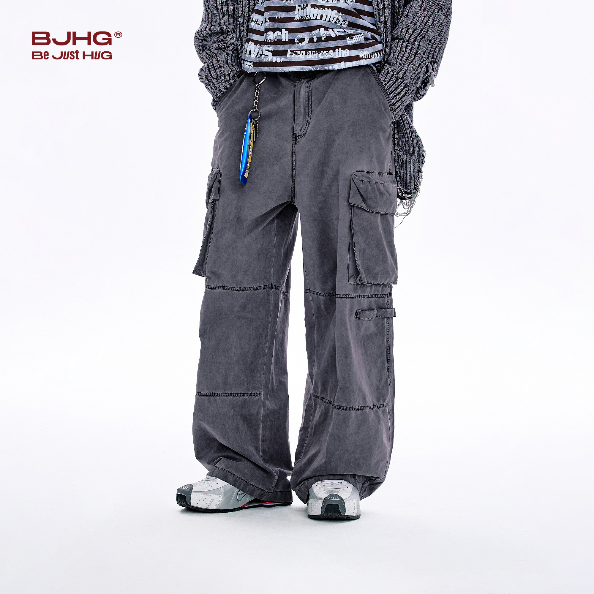 BJHG不计后果工装裤子男款冬季直筒宽松美式2025新款运动休闲裤女,淘宝优惠券,粉丝福利购,淘宝优惠卷