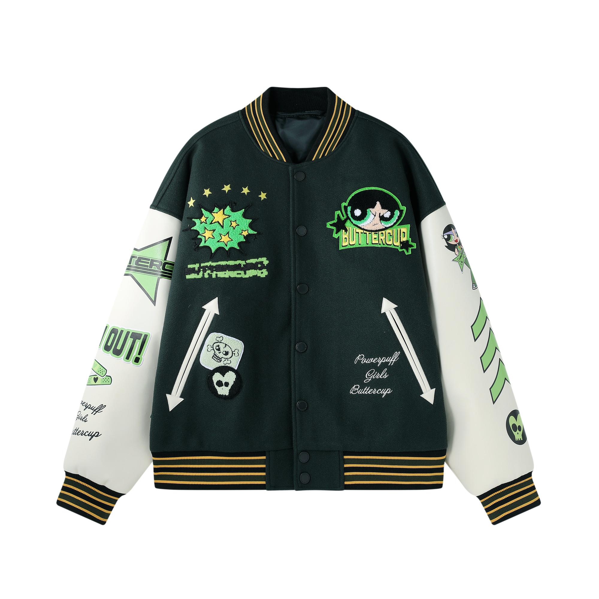 【飞天小女警联名】BJHG不计后果美式棒球服女春宽松复古夹克外套,淘宝优惠券,粉丝福利购,淘宝优惠卷