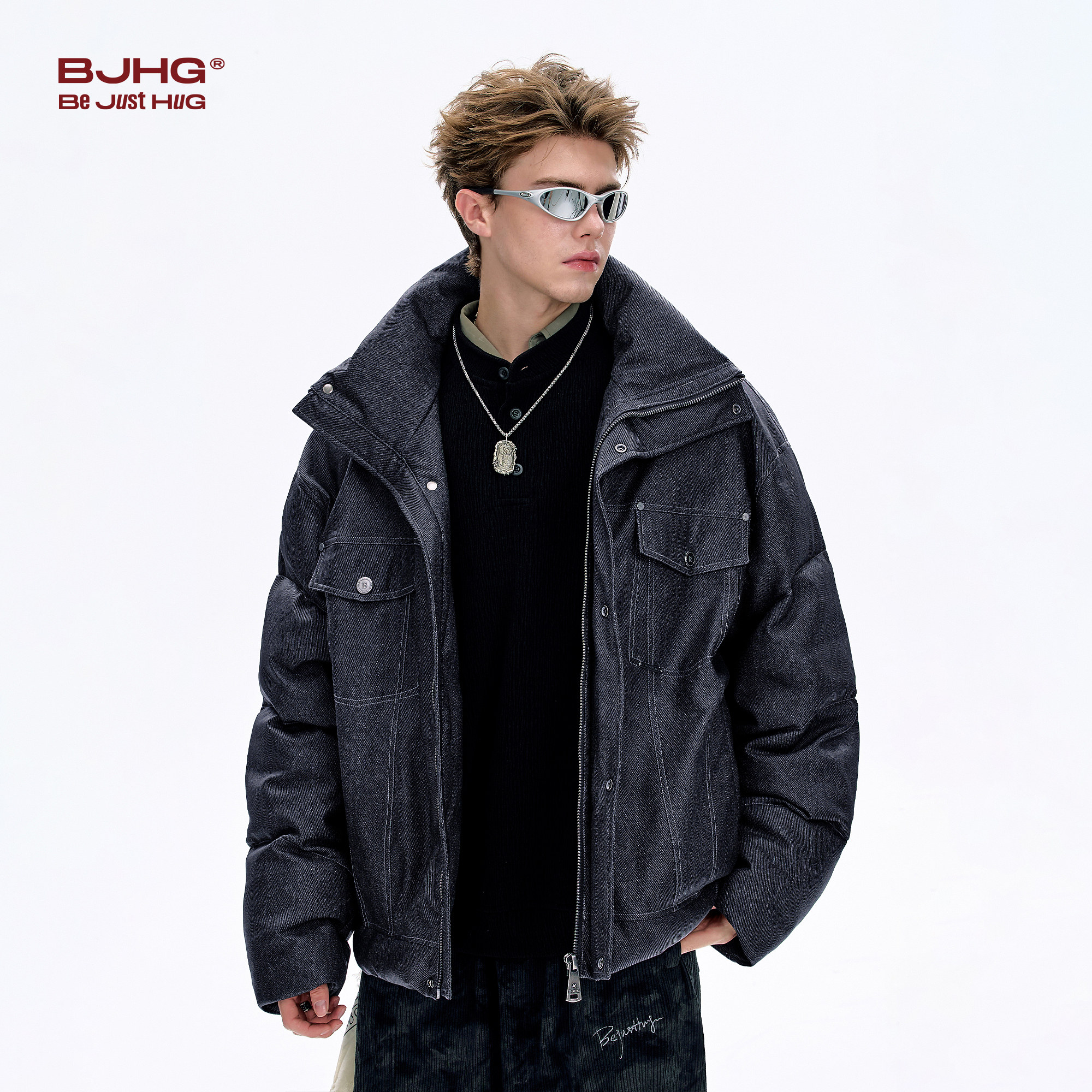 BJHG不计后果仿牛仔棉服男款新款2025冬装潮棉衣夹克外套防寒服女,淘宝优惠券,粉丝福利购,淘宝优惠卷