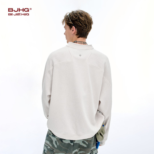 BJHG long-sleeved polo shirt men's autumn and winter inner sweatshirt