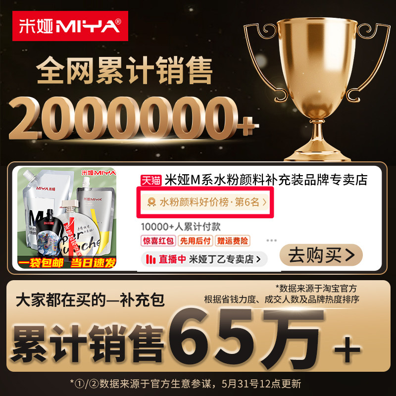 米娅补充包怪诞水粉颜料补充装袋装100ml美术生专用米亚果冻色彩丙烯替换装重彩钛白白色丙烯画材水彩珍珠白,淘宝优惠券,粉丝福利购,淘宝优惠卷