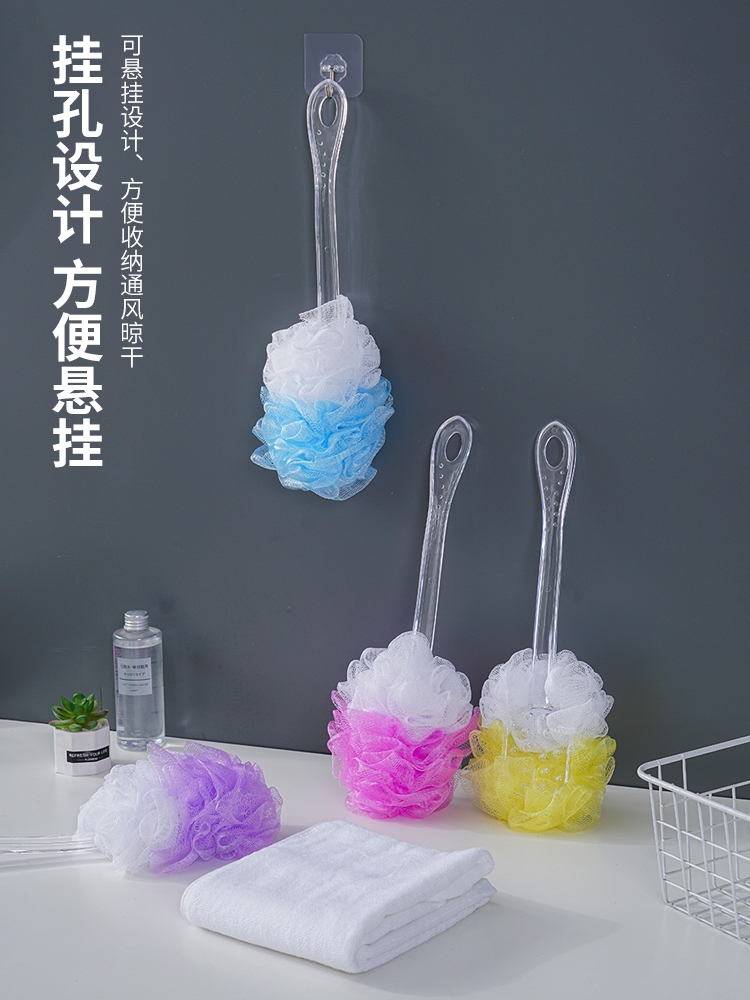 洗澡刷搓澡神器洗澡巾长柄浴刷沐浴球强力搓澡刷不求人后背沐浴刷