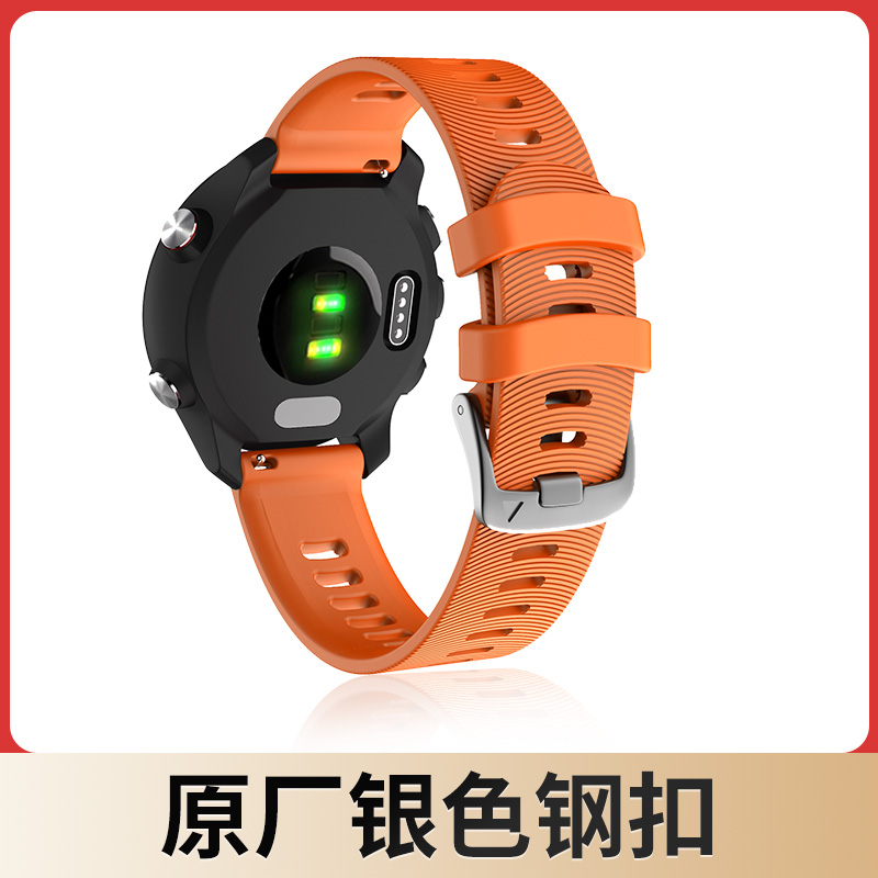 Garmin佳明Forerunner245/245m/645/645M/Vivoactive3/Vivomove/Venu 智能手表表带硅胶替换20mm运动透气表带 - 图2